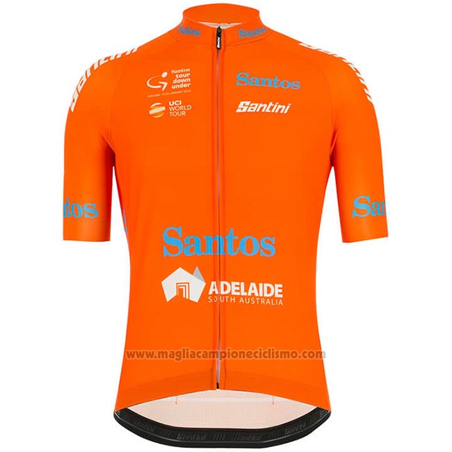 2019 Abbigliamento Ciclismo Tour Down Under Ochre Arancione Manica Corta e Salopette